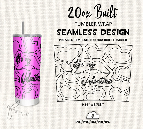 Be My Valentine Tumbler  Valentines Day Tumbler Wrap