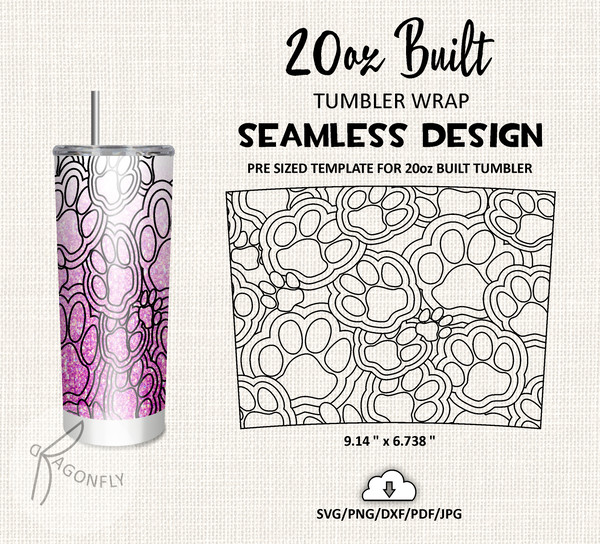 paw Burst tumbler template / 20 Oz HOGG Tatered Tumbler Wrap - Inspire  Uplift