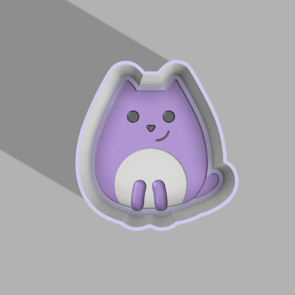 Cat One-piece Bath Bomb Mold STL File