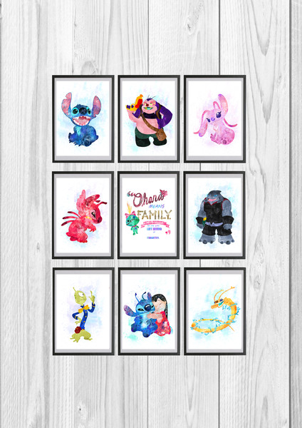 Lilo & Stitch Set Disney Art Print Digital Files nursery roo - Inspire  Uplift