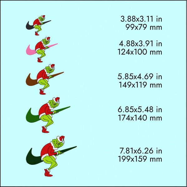 nike grinch christmas new year swoosh logo machine embroidery designs