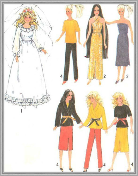 Digital - Vintage Barbie Sewing Pattern - Wardrobe Clothes f