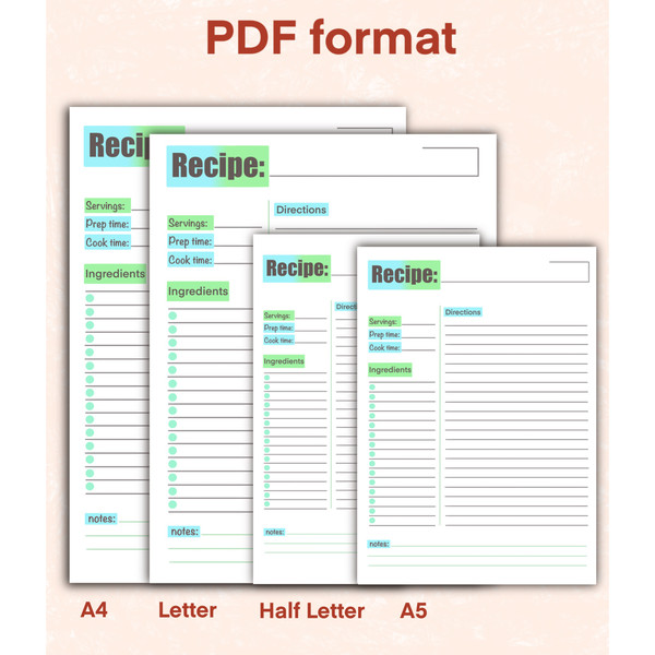 blank recipe book template