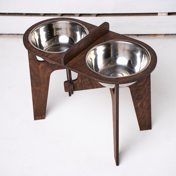 Elevated Dog Feeder Raised Dog Bowls Mid Century Modern Pet Bowls