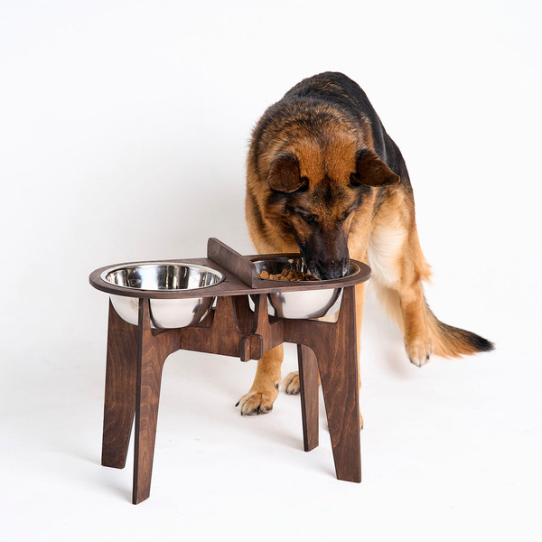 Elevated dog bowls stand bowls for large dogs raised dog bowls Wooden Dog  Feeder