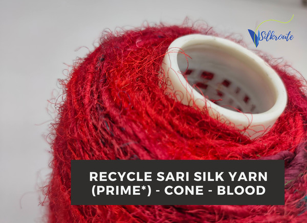 Sari Silk Yarn Prime - Blood - Cone - SilkRouteIndia (3).png