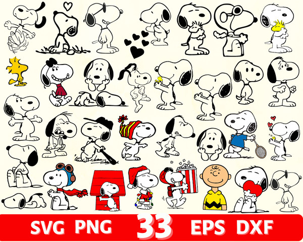 Big SVG Bundle, Digital Download, Snoopy clipart, Snoopy svg