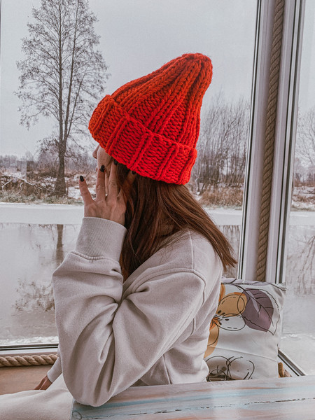 winter knitted hat for women handmade