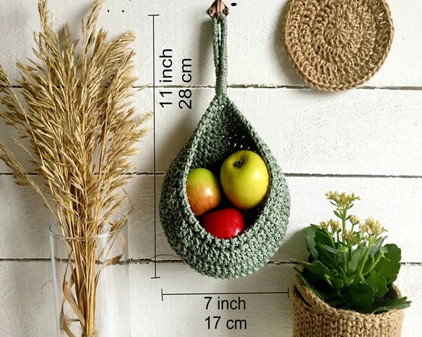 Hanging fruit basket Easter gift Handmade Wall decor kitchen - Inspire  Uplift