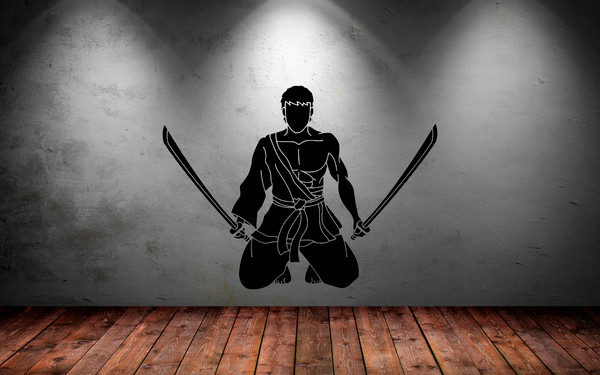 Monk With Swords Warrior Sticker