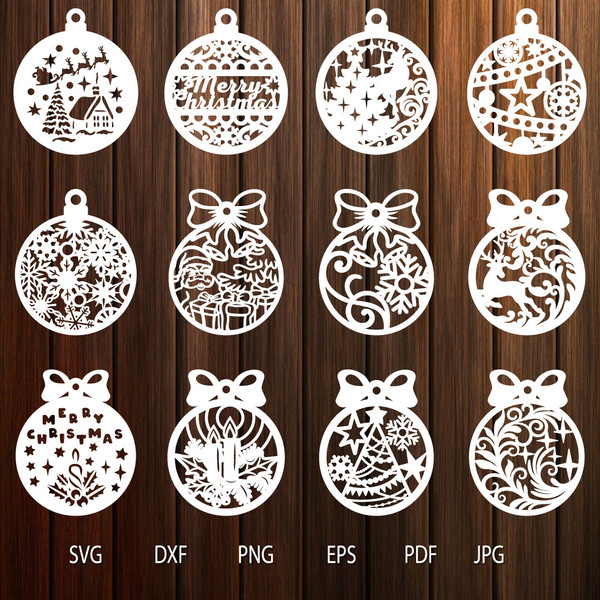 Christmas Balls SVG, Christmas Baubles Templates For Laser C - Inspire ...