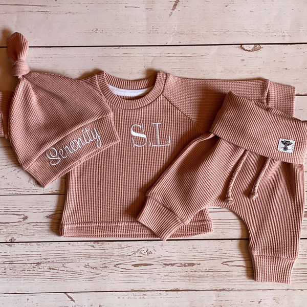 Personalized baby girl coming home outfit as baby shower gif