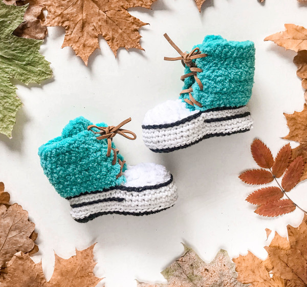 Baby booties, kids knitted socks