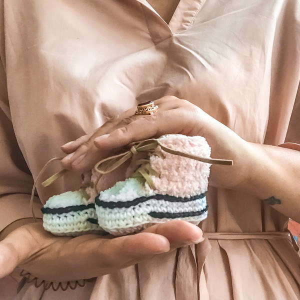 Baby booties, kids knitted socks