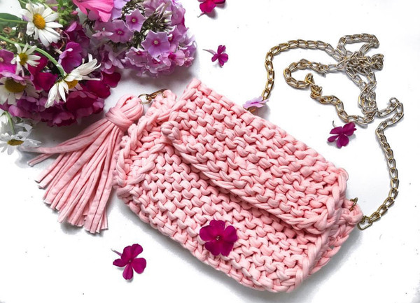 Bag woman handmade knitted