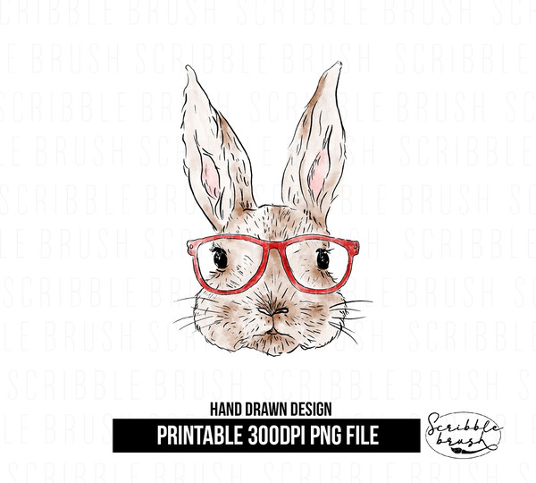 Red Glasses Easter Bunny Sublimation Design.jpg