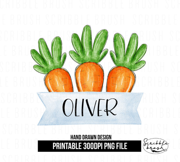 Blue Name Plate Carrots Sublimation PNG Design.jpg