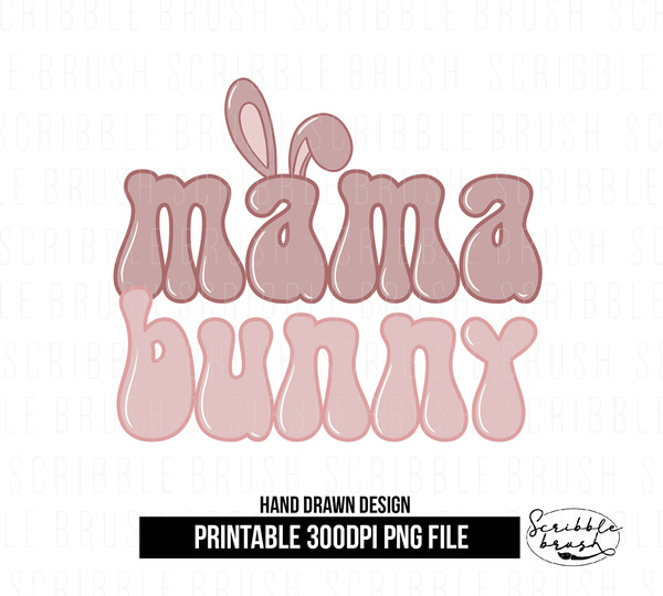 Retro Mama Bunny Sublimation PNG Design.jpg