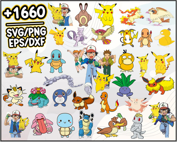 Pokemon SVG Bundle, 100+ Design Cartoon SVG PNG EPS DXF PDF Digital  Download LF6MHL04 - Package SVG