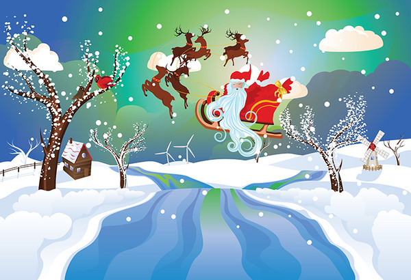 Santa Riding Christmas Sleigh at Night6.jpg