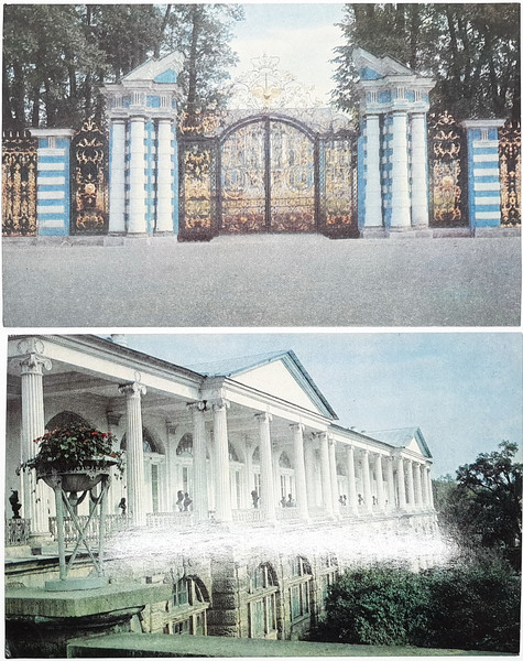 7 PUSHKIN vintage color photo postcards set views of town 1969.jpg