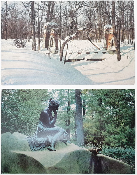 9 PUSHKIN vintage color photo postcards set views of town 1969.jpg