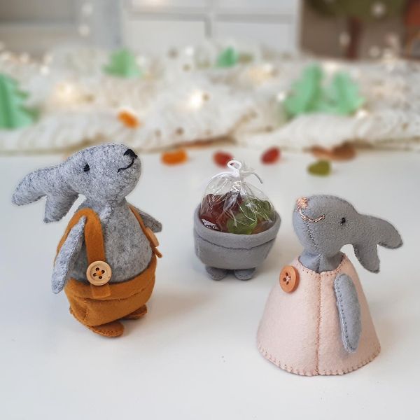 Bunny Christmas Candy Box Felt Pattern , Animals ornaments , - Inspire ...