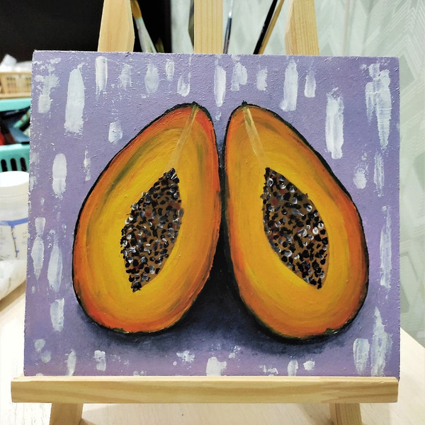 Handwritten-still-life-two-halves-of-papaya-by-acrylic-paints-6.jpg