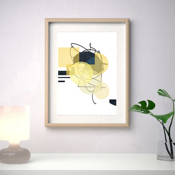Geometric Poster Yellow Blue Wall Art Instant Download Set O - Inspire ...