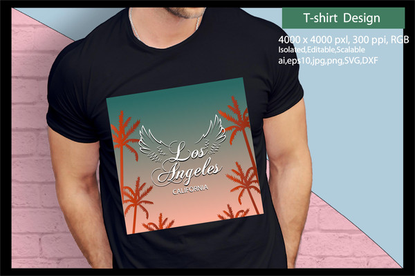 Los Angeles Word Art City Sign and T-shirt Design - Inspire Uplift