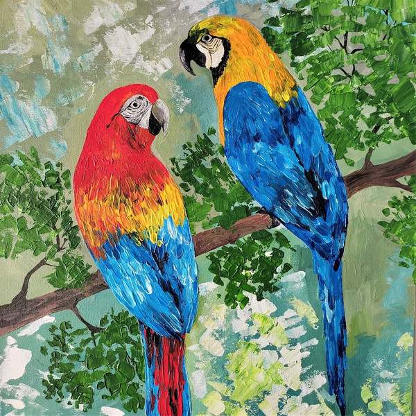 Hand-drawn-two-macaw-parrot-birds-are-sitting-on-a-tree-branch-by-acrylic-paints-8.jpg