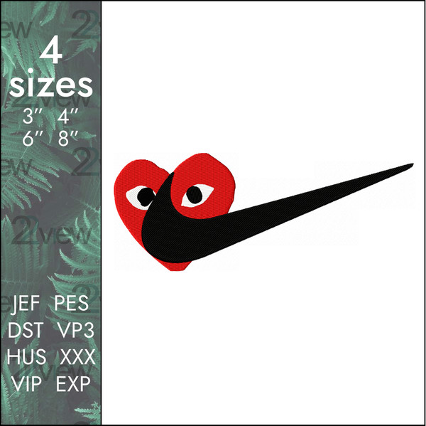 Nike hearts Embroidery Design, Custom love logo Swoosh Desig - Inspire  Uplift