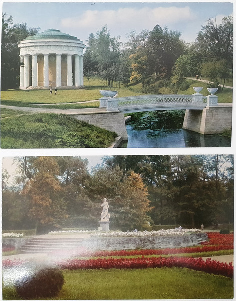 3 PAVLOVSK vintage color photo postcards set views of town USSR 1969.jpg