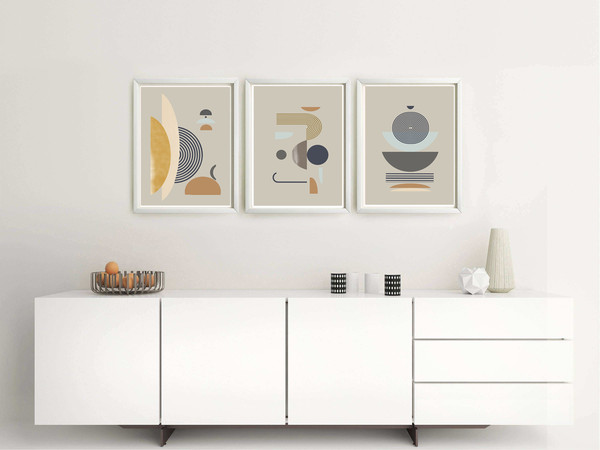 A set of three prints in an abstract style that you can download