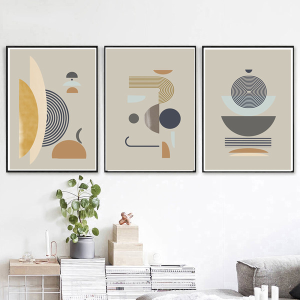 A set of three prints in an abstract style that you can download