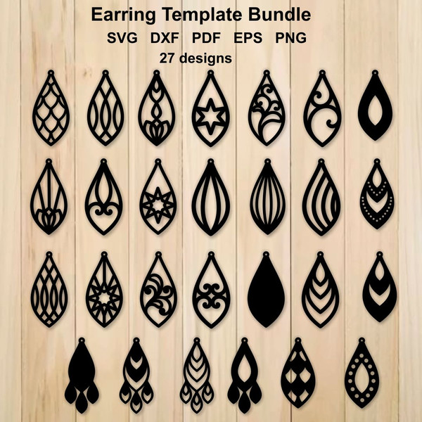 Earrings SVG Bundle, Earring Templates For Laser Cutting, Cr - Inspire ...