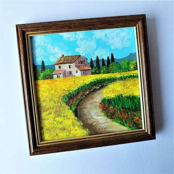 Handwritten-landscape-of-a-field-of-yellow-wildflowers-with-a-village-house-by-acrylic-paints-5.jpg