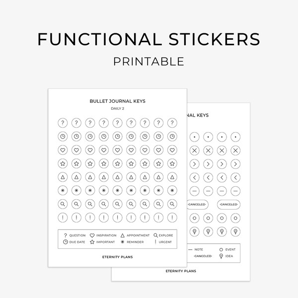 Bullet Journal Stickers Kit (Landscape) • The Printables