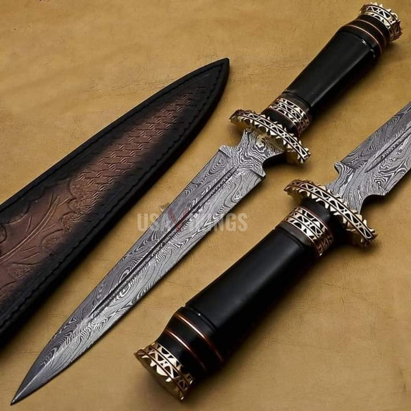 Handmade damascus knife with FREE Leather Sheath, bowie knife, chef knife, blade knife, groomsmen knife,.jpg