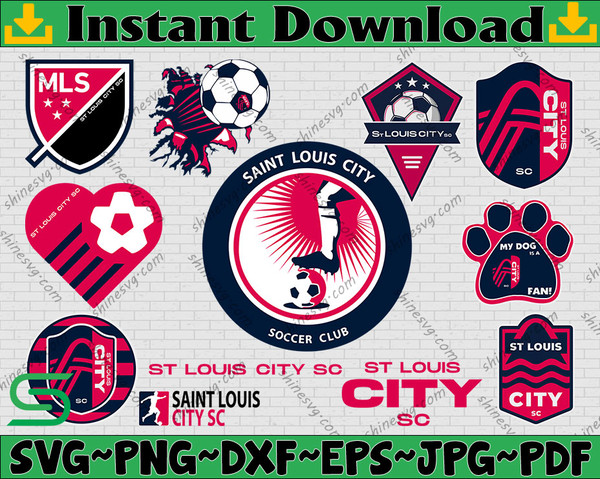 St. Louis City SC Team SVG Bundle, Soccer SVG MLS Clipart