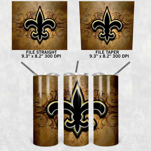 New Orleans Saints Tumbler Wrap, 20oz Skinny Tumbler Straight Taper, NFL  Tumbler Wrap Png, New Orleans Saints Wrap Png