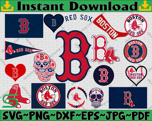 Boston Red Sox Best SVG MLB Baseball Team Cutting Digital File
