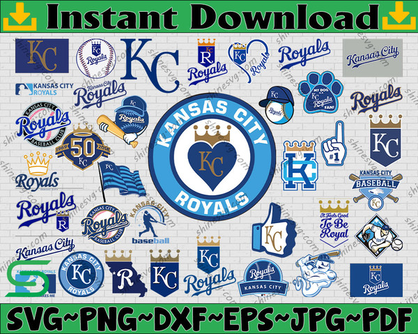 Kansas City Royals Mlb Svg Cut Files Baseball Clipart Bundle –  Creativedesignmaker