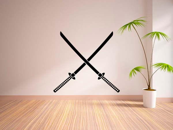 Katana Sticker Samurai Sword Japanese Martial Art Wall Sticker Vinyl Decal Mural Art Decor