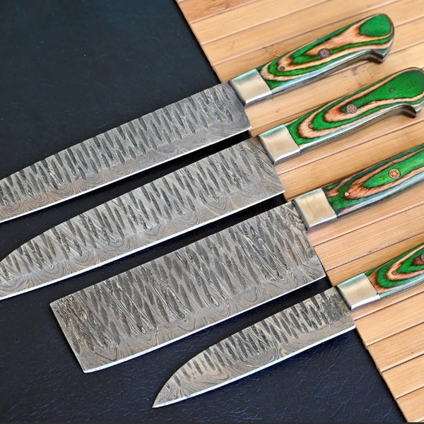 Professional Chef knives sets Damascus steel Knife sets of 5 - Inspire  Uplift