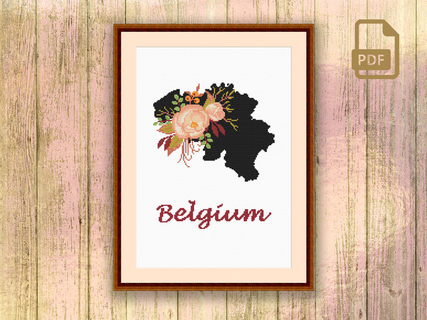 Belgium Cross Stitch Pattern, Pattern Belgium, Map Belgium Cross Stitch Pattern, Download Map Pattern #mp_061