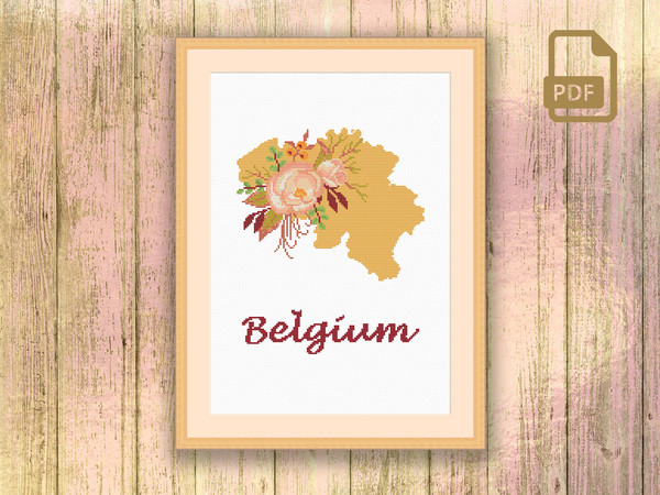 Belgium Cross Stitch Pattern, Pattern Belgium, Map Belgium Cross Stitch Pattern, Download Map Pattern #mp_061