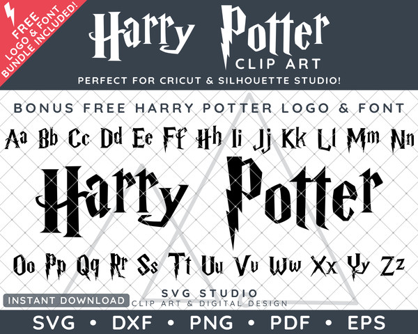 Harry Potter Bonus FREE Logo and Font by SVG Studio Thumbnail.png