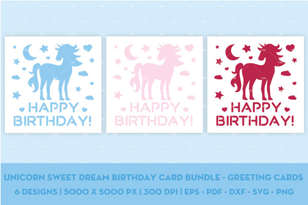 Unicorn sweet dream birthday card bundle - Greeting cards cover 6.jpg