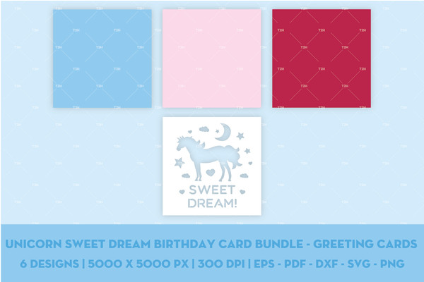 Unicorn sweet dream birthday card bundle - Greeting cards cover 13.jpg